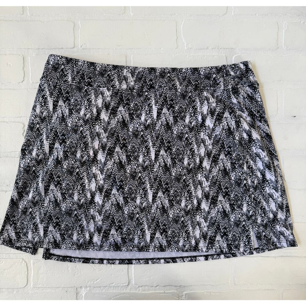 Tranquility By Colorado Clothing Black White Stretch Athletic Skirt Skort -sz L